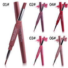 Miss rose lápis delineador labial mais popular, conjunto de maquiagem 01 #-06 #2 em 1 para lápis, batom à prova d'água tslm2 2024 - compre barato