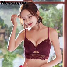 Wireless Bras for Women Lingerie BH Lace Sexy Bralette Push Up Bra Embroidery Bra Women Wine Red Blue White Black Lace Bralette 2024 - buy cheap