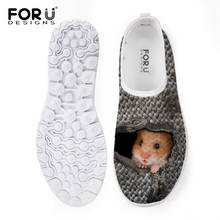 FORUDESIGNS Women Shoes Flats Animal Gray Hamster Cat Brand Designer Women's Sneakers Light Comfortable Ladies Loafers Shoes 2024 - buy cheap