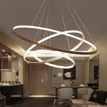 60CM 80CM 100CM Modern Pendant Lights For Living Room Dining Room Circle Rings Acrylic Aluminum Body LED Ceiling Lamp Fixtures 2024 - buy cheap