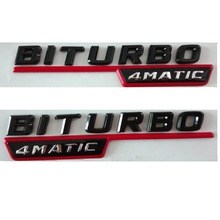 Gloss Glossy Blacck BITURBO 4MATIC Plastic Car Trunk Fender Sides Letters Badge Emblem Emblems Sticker for Mercedes Benz AMG 2024 - buy cheap
