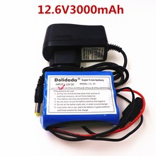 2020 New 12 V 3000 mAh 18650 Li-ion Rechargeable battery Pack for CCTV Camera 3A Batteries + 12.6V 1A Charger + Free shopping 2024 - buy cheap