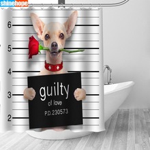 3d животное водонепроницаемые занавески для душа полиэстер для ванной занавеска для экрана Mildewproof ванная комната занавеска для душа экран собака 2024 - купить недорого