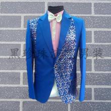 Los hombres coreanos trajes diseños Masculino Homme Terno etapa trajes para los cantantes blazer hombre lentejuelas ropa de baile estilo chaqueta azul 2024 - compra barato
