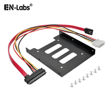 EN-Labs 1.3ft SATA & Power 22pin Combo Cable w/ 2.5" to 3.5" SSD HDD Metal Mounting Bracket Adapter Hard Drive Holder for PC SSD 2024 - buy cheap