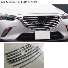 Body Cover Protection Detector ABS Chrome Trim Front Up Grid Grill Grille Racing 10pcs For Mazda CX-3 CX3 2017 2018 2019 2020 2024 - buy cheap