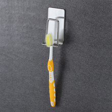 1 шт. креативная настенная подставка для зубных щеток из нержавеющей стали, крепится на зубную чашку, стойку для хранения зубных щеток, аксессуары для ванной комнаты 2024 - купить недорого