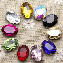 50pcs 10*14mm Crystal Mix Color Oval Sew On Rhinestone With Claw Setting Silver Back Fancy Stone With Metal Claw With Holes 2024 - buy cheap