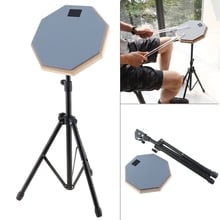 Color Gray 8 Inch Rubber Wooden Dumb Drum Practice Training Drum Pad with Stand 2024 - buy cheap