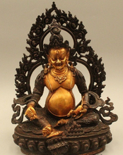 xd 002674 10"Chinese Tibet Tibetan Buddhism Bronze Gild Money Jambhala Buddha Statue 2024 - buy cheap