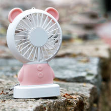 Portable Handheld Fan Cute Bear Rabbit Candy Colors Mini Ventilator 800mAh Rechargeable Night Light Rotary Vane Air Conditioner 2024 - buy cheap