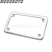 4"x7" Standard License Plate Frame Aluminum Chrome Number Plate Cover for Motor Bike Chopper Scooter Cafe Racer 2024 - buy cheap