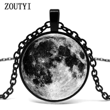 2018/ hot sale, Galaxy moon pattern necklace, glass pendant necklace, fashion wear necklace jewelry. 2024 - buy cheap