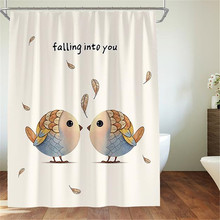 Cartoon Cute Bird Shower Curtain Waterproof Polyester Thickened Toilet Partition Curtain Bathroom Curtain with Hooks Home Decor 2024 - buy cheap