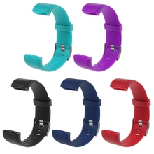 Ootdty novo 1 pc pulseira de banda de pulso silicone substituição pulseira relógio inteligente para id115 plus marca moda relógio de pulso banda 2024 - compre barato