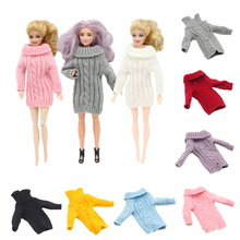 Аксессуары для кукол ручной работы, вязаные свитера, топы, пальто, платье, одежда для 1/6 BJD Барби, кукла для девочек, детские игрушки, подарки 2024 - купить недорого