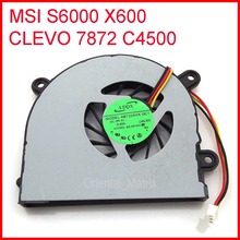 Охлаждающий вентилятор для ноутбука CLEVO 7872 C4500 MSI S6000 X600, 5 в пост. Тока, 0,40 А, новый AB7205HX-GC1 (JAL50) 2024 - купить недорого