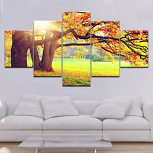 Modern Wall Art Canvas Painting Home Decor 5 Pieces Maple Tree Red Yellow Leaves Pictures HD Prints Poster Living Room Framework 2024 - buy cheap