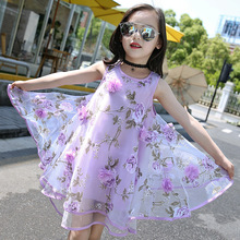 Girls Dress Summer 2022 Teen Floral Pattern Beach Dress For Girl Bohemia Princess Children Dresses Costume 5 6 7 8 9 10 12 Years 2024 - buy cheap