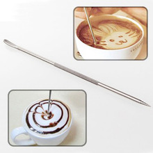 Aguja de café creativa de acero inoxidable, utensilio de decoración para café Barista, capuchino, Latte, Espresso, arte para el hogar 2024 - compra barato