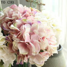 YO CHO de flores artificiales, pompón de hortensia europea de alta calidad para la boda, Decoración de casa, flor de seda Artificial vívida 2024 - compra barato