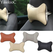 1 Pcs Car Pillow Leather Neck Headrest Super Soft Memory Foam Auto Seat Cover Head Neck Rest Cushion Hole-digging Car Headrest 2024 - buy cheap