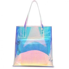 Transparent bag Women's Handbags Single Shoulder Transparent PVC Laser Wallet Totes Composite Bags Purse travel beach bag 2024 - buy cheap