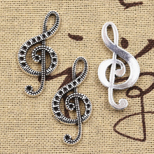 15pcs Charms Musical Note 39x26mm Handmade Craft Pendant Making fit,Vintage Tibetan Silver color,DIY For Bracelet Necklace 2024 - buy cheap
