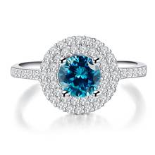 Hainon light blue crystal 2018 women wedding rings  jewelry zircon wedding ring wholesale us 6 8 9 bague Luxury Engagement Ring 2024 - buy cheap