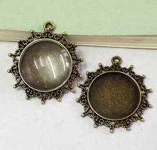 2pcs 30mm Inner Size Antique Bronze Sunny Sun Cameo Cabochon Base Setting Charms Pendant C402-2 2024 - buy cheap