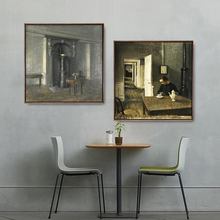 Impresión de decoración para el hogar, imágenes artísticas de pared, póster, impresiones en lienzo, pinturas cuadradas danesas, Vilhelm, Hammershoi, paisaje 2024 - compra barato