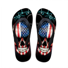 Homem personalizado verão praia flip flops para homens do punk skull impressão plana sandálias sapato meninos casual masculino chinelos sandalias masculino 2024 - compre barato