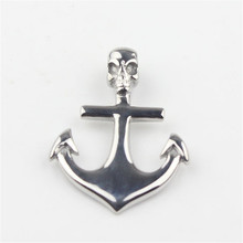 Silver color Men's Boy's Skull Anchor 316L Stainless Steel Pendant 2024 - buy cheap