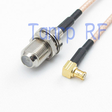 10pcs 6in F female jack to MCX male right angle RF adapter connector 15CM Pigtail coaxial jumper cable RG316 extension cord 2024 - buy cheap