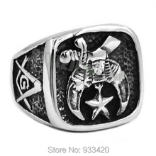 Оптовая продажа, новый дизайн, масонское байкерское кольцо, ювелирные изделия из нержавеющей стали, масонское кольцо, Череп, Луна, звезда, моторное байкерское мужское кольцо 409B 2024 - купить недорого
