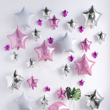 5pcs 18inch Rose gold Pink White Star Foil Balloons Happy Birthday Helium Balloons Wedding Birthday Decoration Globos Supplies 2024 - buy cheap