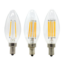 Vintage Dimmable E12 E14 Base LED Filament Bulb 2W 4W 6W Edison Light Bulbs C35 Retro Antique Glass Candle Lamp Decor Lighting 2024 - buy cheap