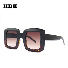 HBK-gafas de sol cuadradas para hombre y mujer, lentes de sol Unisex de gran tamaño, con diseño de leopardo negro, UV400, 2019 2024 - compra barato