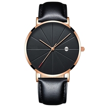 Relógio masculino de quartzo, relógio da moda masculino casual de couro à prova d'água de negócios 2024 - compre barato