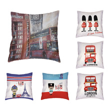 Cartoon Landscape Throw Cushion Cover Big Ben Tower Crown Pillowcase Birthday Gifts Living Room Office Couch Decor Pillows Case 2024 - buy cheap