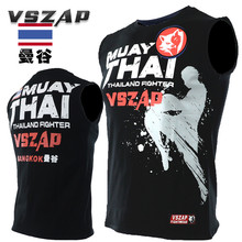 VSZAP MMA Jerseys Sleeveless Boxing Shirt Muay Thai Clothing Fight Wear Sports Vest Kickboxing Tops Printed 2024 - buy cheap
