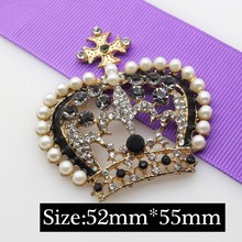 New 1pcs Alloy Crystal Rhinestone Crown Buttons Wedding Decoration Butterfly Accessories Ribbon Hair Girl Supplies Free Shipping 2024 - buy cheap