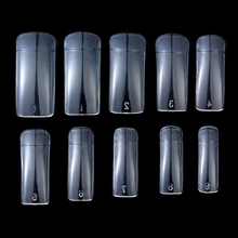 500 шт./пакет 10 размеров полуобложка прозрачные цветные французские накладные ногти Акриловые искусственные наклейки для самостоятельного маникюра 2024 - купить недорого