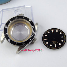 41mm Corgeut sapphire glass fit 8215 2836 movement black ceramic bezel Watch Case+Dials 2024 - buy cheap