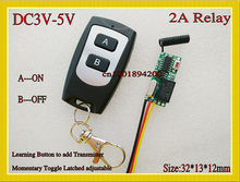 Mini Relé Transmissor Receptor DC 3 V 3.7 V 4.2 V 5 V Mudar Pequeno Interruptor de Iluminação Interruptor de Controle Remoto Sem Fio De Lítio fonte de Alimentação da bateria