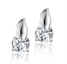 (4pairs/lot) AAA Sterling Silver Jewelry CZ Created Korean Earrings Genuine 925 Sterling Silver Earrings Stud Earrings 2024 - buy cheap