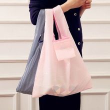 Foldable Shopping Handbags Grocery Bags Large Capacity Reusable Supermarket Bag Striped Storage Bags 2024 - buy cheap