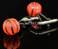 Free shipping Basketball Cufflinks red color sport design hotsale copper material cufflinks whoelsale&retail 2024 - buy cheap