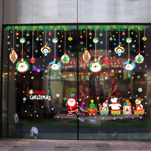 DIY feliz adhesivos navideños para pared de vidrio de ventana calcomanías de Festival murales de Santa Año Nuevo adornos navideños para el hogar Decoración nuevo 2024 - compra barato
