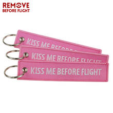 Брелок для ключей, 5 шт./лот, с вышивкой, «Поцелуй меня перед полетом» 2024 - купить недорого